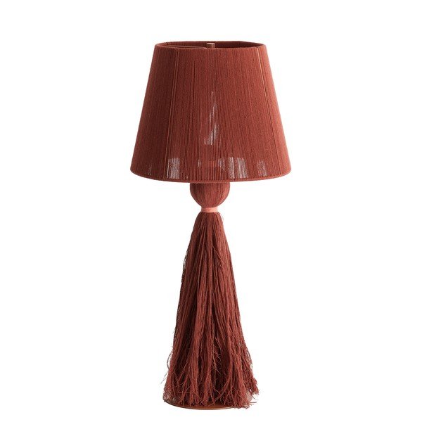 Raudonos plytų spalvos stalinis šviestuvas (aukštis 58 cm) su tekstiliniu gaubtu Espino – Light & Living