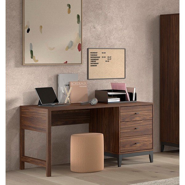 Rašomasis stalas iš riešutmedžio 70x140 cm Ilyas – Vipack-image-1