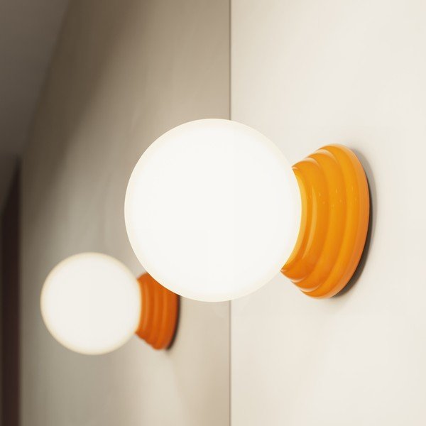 Oranžinės spalvos iš keramikos sieninė lempa ø 12 cm Farsa – Sollux-image-2