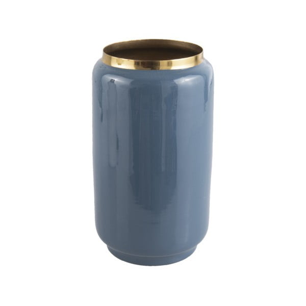 Mėlyna vaza su aukso detalėmis PT LIVING Flare, aukštis 25 cm