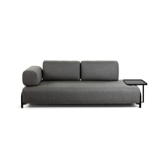 Tamsiai pilka sofa su daiktadėže Kave Home Compo