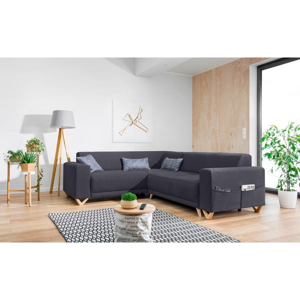 Antracito spalvos sulankstoma/su sandėliavimo vieta kampinė sofa (su kairiuoju kampu/„L“ formos) Classy Sophie – Miuform-image-3