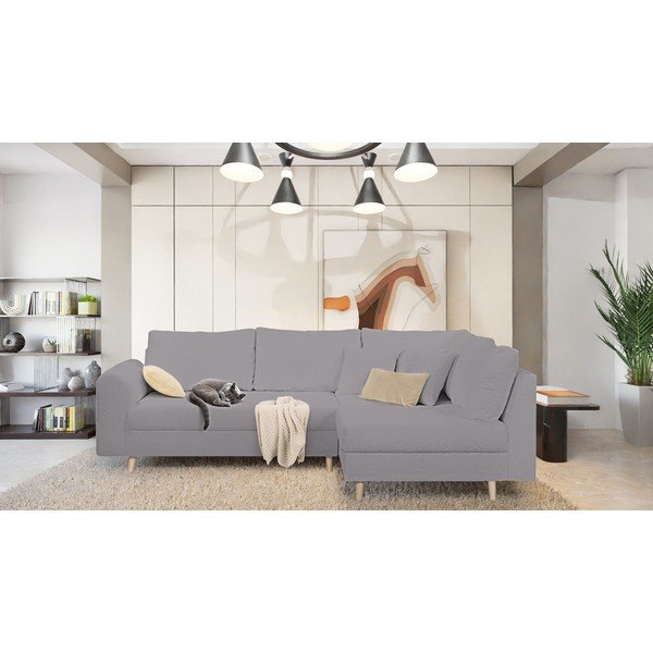 Kampinė sofa tamsiai pilkos spalvos iš boucle (su dešiniuoju kampu) Ariella – Ropez-image-1