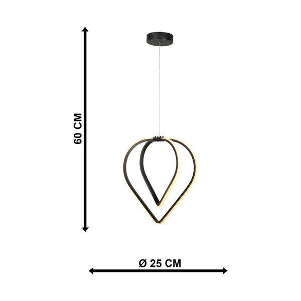 Juodos spalvos iš metalo kabantis šviestuvas LED ø 33 cm Pars – Squid Lighting-image-4