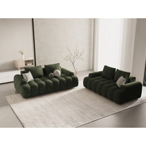 Žalios spalvos iš velveto sofa 200 cm Linz – Cosmopolitan Design-image-1