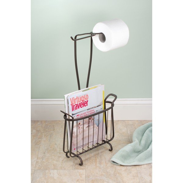 Bronzos spalvos metalinis tualetinio popieriaus laikiklis iDesign Axis, aukštis 61 cm-image-1