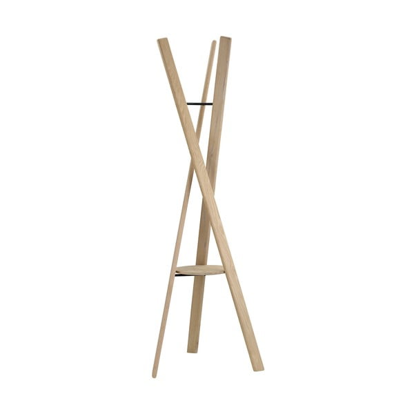 Natūralios spalvos iš ąžuolo masyvo palto stovas 62x176 cm Rakku – Blomus