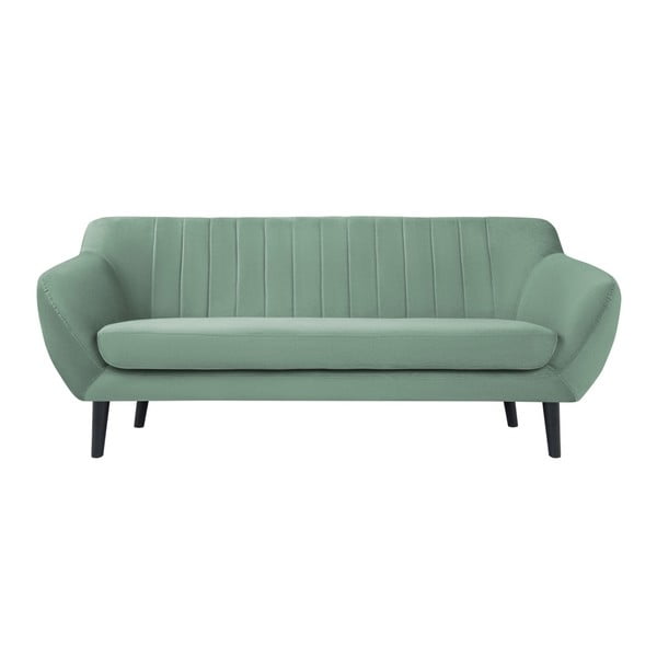 Mėtų žalios spalvos dvivietė sofa "Mazzini Sofas Toscane", juodos kojos