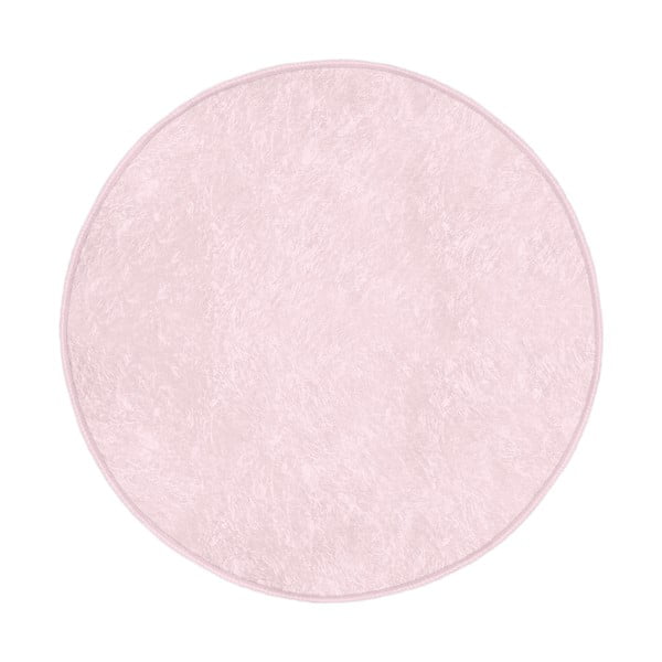 Skalbiamas/robotiniams dulkių siurbliams apvalios formos kilimas šviesiai rožinės spalvos ø 80 cm Comfort – Mila Home