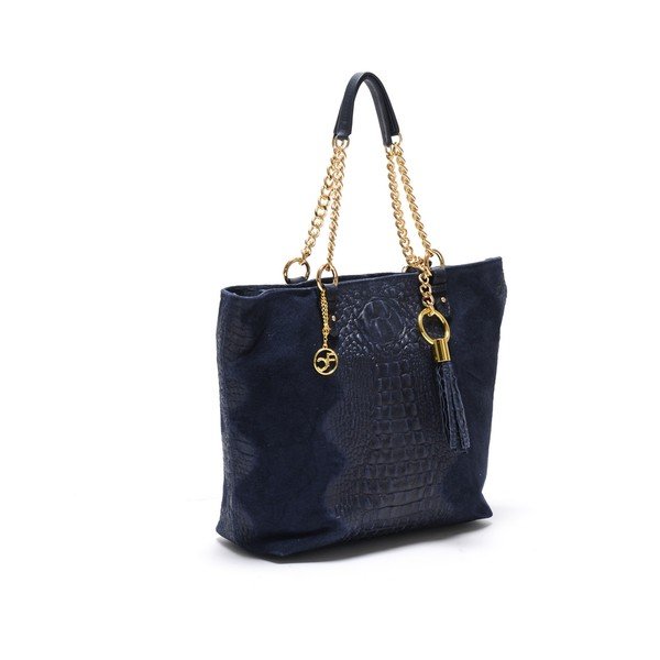 Odinė rankinė Carla Ferreri 863 Blu Scuro-image-1