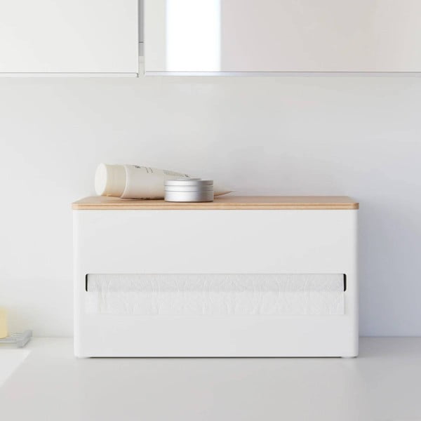 Baltos spalvos iš metalo popierinio rankšluosčio stovas Rin – YAMAZAKI-image-2