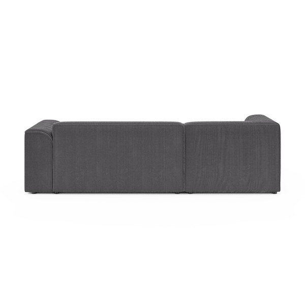 Tamsiai pilkos spalvos kampinė sofa iš kordinio velveto (su kairiuoju kampu/su gultu) Merid  – Ropez-image-4