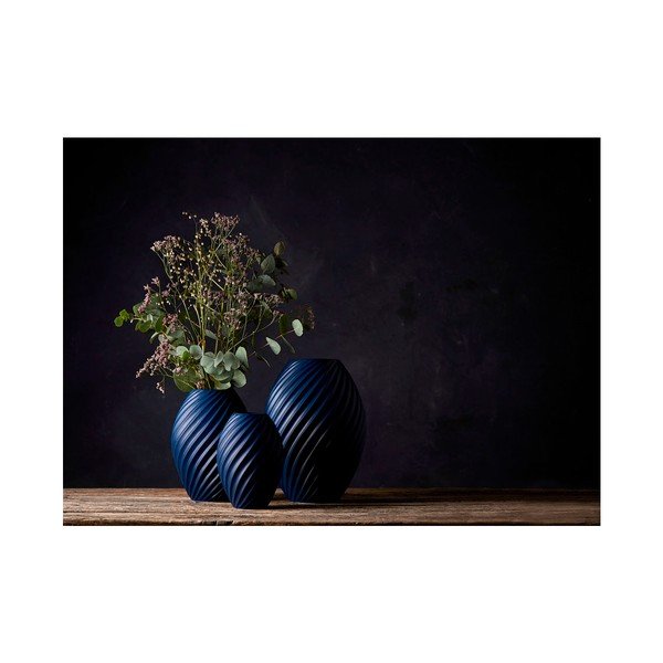 Mėlyna porcelianinė vaza Morsø River, aukštis 26 cm-image-2