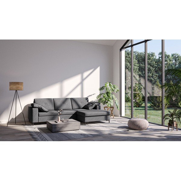 Antracito pilkos spalvos sofa-lova Ghado Moor, dešinysis kampas-image-1