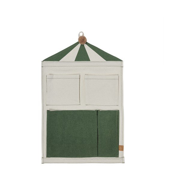 Žalios spalvos/kreminės spalvos iš tekstilės kabantis organizatorius 40x1x60 cm Circus – OYOY Mini