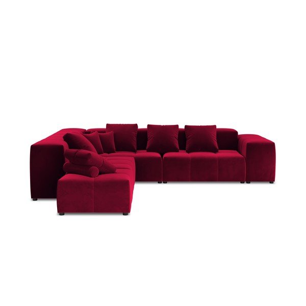Raudono aksomo kampinė sofa (kintama) Rome Velvet - Cosmopolitan Design-image-3