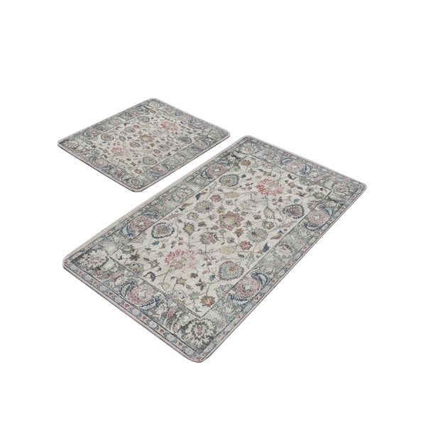 Vonios kilimėliai pilkos spalvos 2 vnt. 60x100 cm – Mila Home