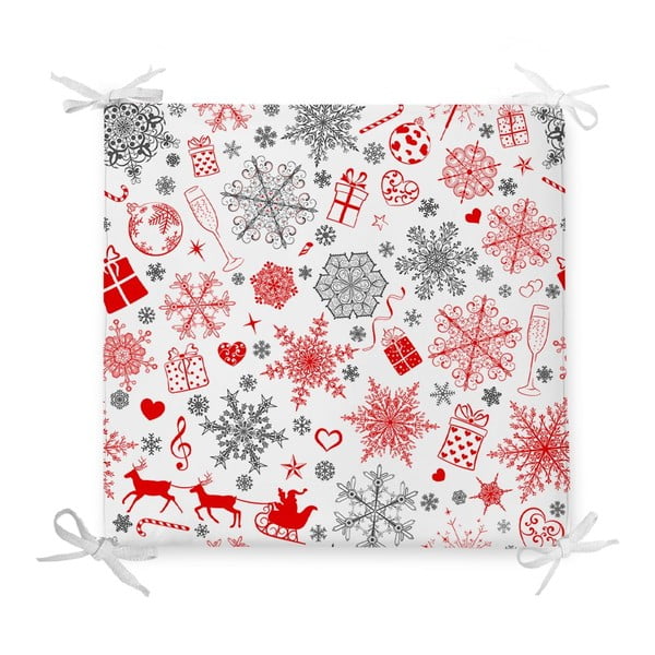 Kalėdinė sėdynės pagalvėlė iš medvilnės mišinio Minimalist Cushion Covers Ornaments, 42 x 42 cm