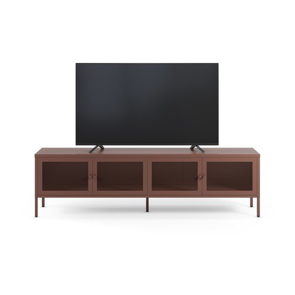 Bordo spalvos iš metalo TV spintelė 160x50x35 cm Fayna – Marckeric-image-4