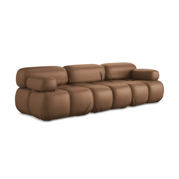 Rudos spalvos iš dirbtinės odos sofa 285 cm Lokua – Makamii-image-3