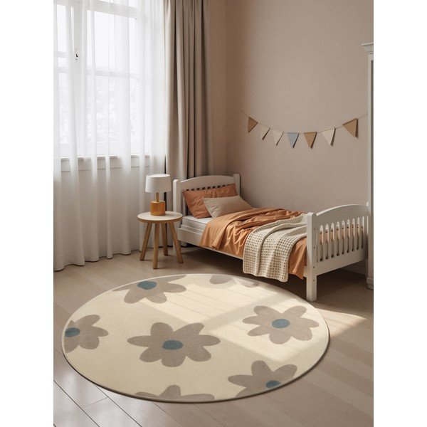 Smėlio spalvos vaikiškas kilimas ø160 cm Bloomy – Hanse Home-image-1