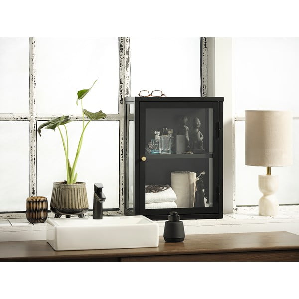 Iš metalo pakabinama vitrina juodos spalvos 45x60 cm Carmel – Unique Furniture-image-1