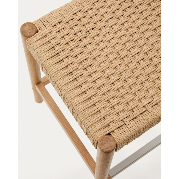 Natūralios spalvos iš ąžuolo masyvo baro kėdžių komplektas 2 vnt. (sėdynės aukštis 66 cm) Yalia – Kave Home-image-4