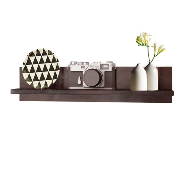 Tamsiai ruda sieninė lentyna iš pušies masyvo Støraa Sandy