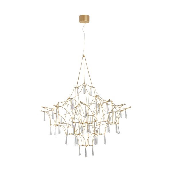 Auksinės spalvos iš metalo kabantis šviestuvas LED ø 80 cm Goro – Nova Luce