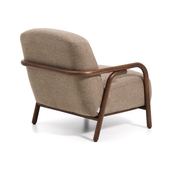 Taupe spalvos krėslas iš šenilinio audinio Sylo – Kave Home-image-4