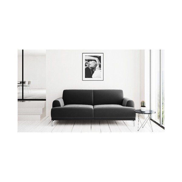 Tamsiai pilka aksominė sofa MESONICA Puzo, 170 cm-image-4