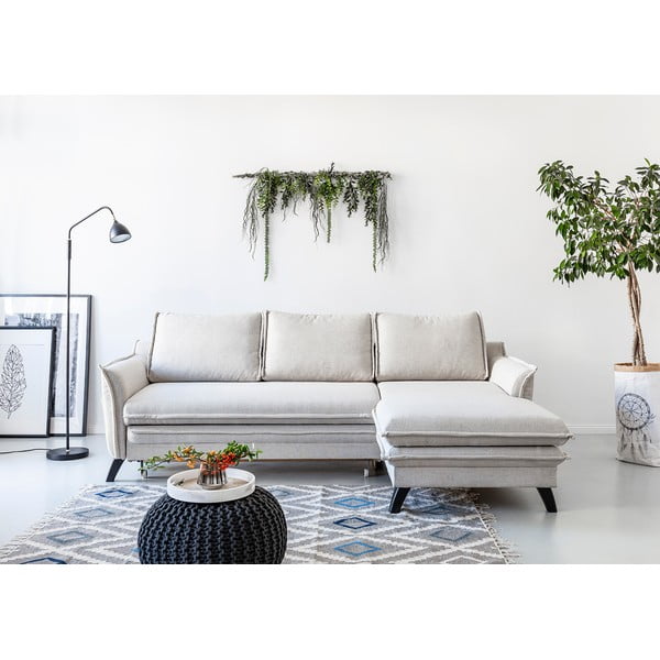 Šviesiai smėlio spalvos sofa-lova Miuform Charming Charlie, dešinysis kampas-image-1