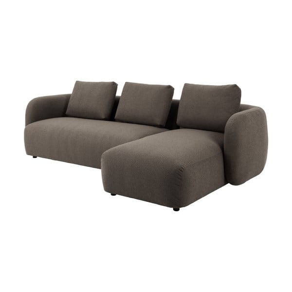 Kampinė sofa iš boucle pilkos spalvos/rudos spalvos (su dešiniuoju kampu) Imola – Bonami Selection-image-2