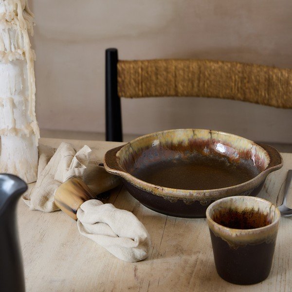 Rudos spalvos sriubos iš akmens masės lėkštė Poterie – Casafina-image-1