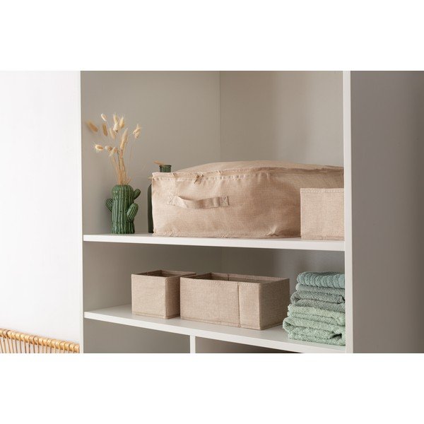 Smėlio spalvos iš tekstilės daiktadėžės 2 vnt. 14x12x12 cm Sandy – Compactor-image-1