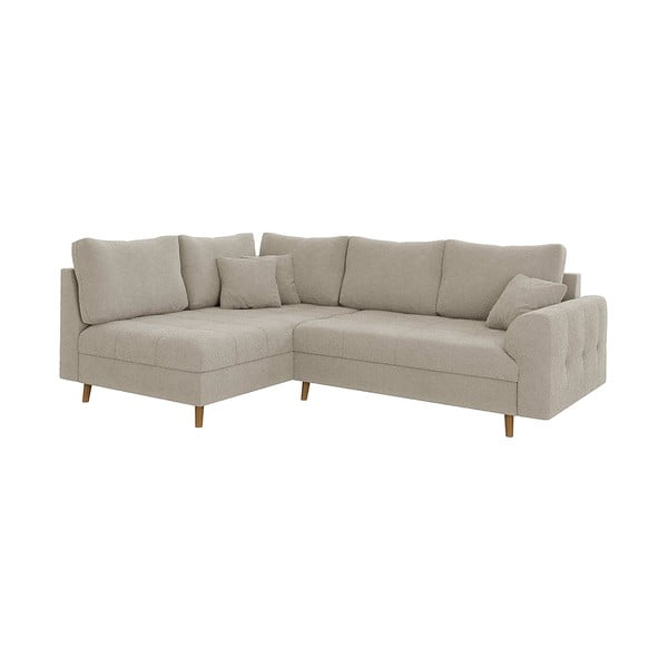 Smėlio spalvos iš boucle kampinė sofa (su kairiuoju kampu/„L“ formos) Ariella – Ropez