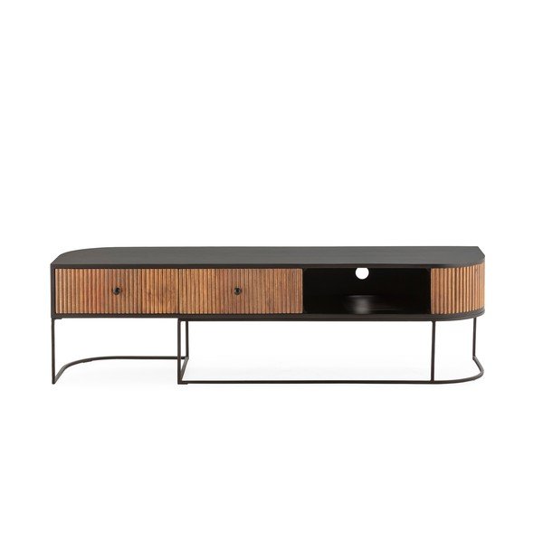 Natūralios spalvos iš mango masyvo TV spintelė 160x45x40 cm Curve – MOME-image-2