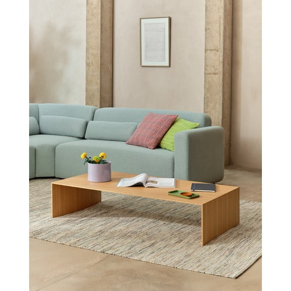 Šviesios natūralios spalvos kavos staliukas iš ąžuolo 70x140 cm Litto – Kave Home-image-2