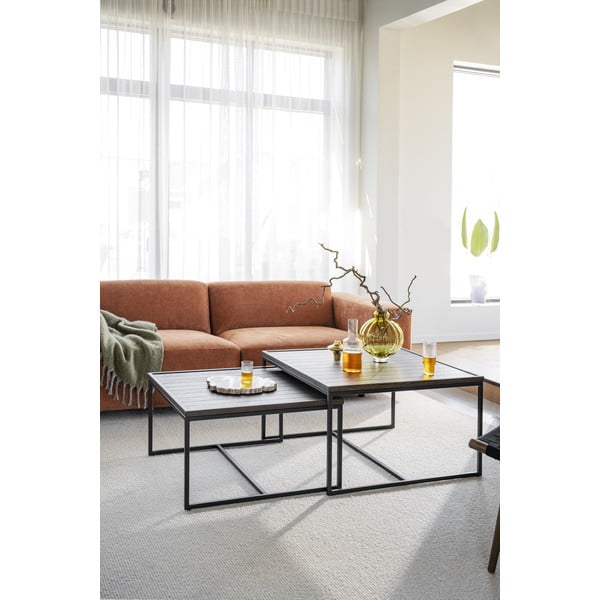 Kavos staliukas tamsiai rudos spalvos su ąžuolo masyvo stalviršiu ø 70 cm Deerfield – Rowico-image-3