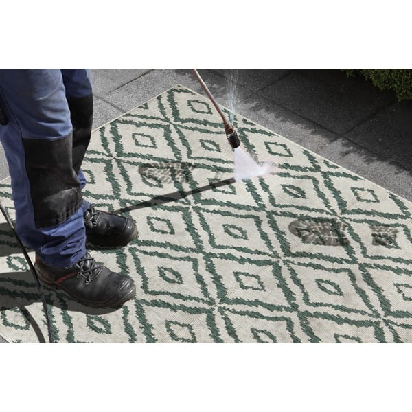 Žalios ir baltos spalvos lauko kilimas NORTHRUGS Rio, 200 x 290 cm-image-1