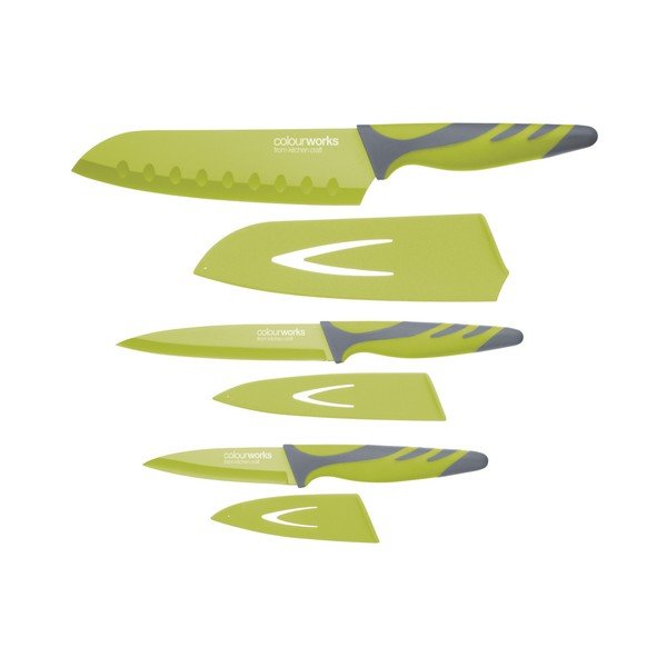 3 žalių "Kitchen Craft Colourworks" peilių rinkinys-image-1
