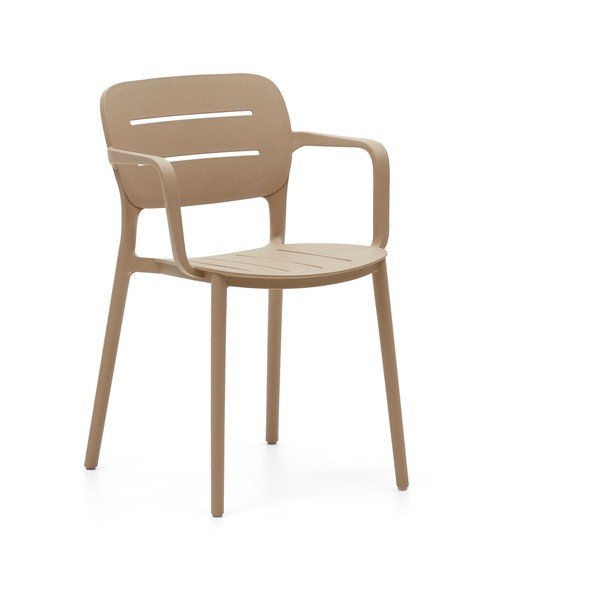 Smėlio spalvos plastikinė sodo kėdė Morella – Kave Home-image-2