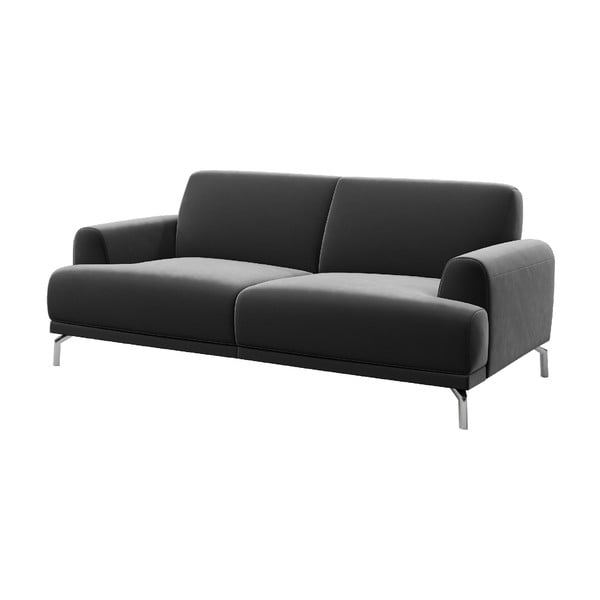 Tamsiai pilka aksominė sofa MESONICA Puzo, 170 cm-image-2