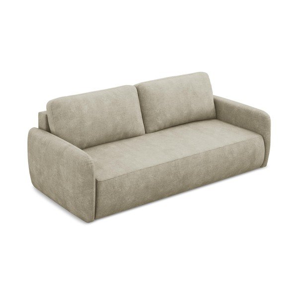 Smėlio spalvos iš šenilinio audinio sulankstoma/su sandėliavimo vieta sofa 218 cm Lilo – Makamii-image-4
