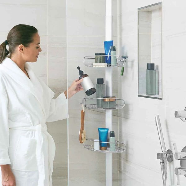 Reguliuojama kampinė dušo lentyna Simplehuman Tension Caddy-image-1