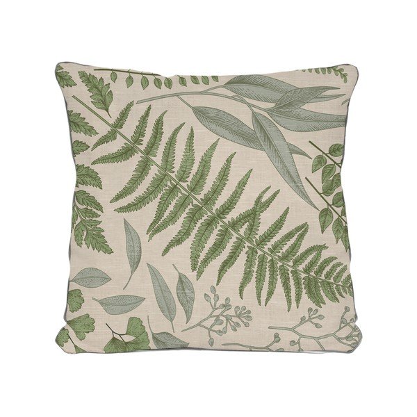Smėlio spalvos pagalvėlė su lapų motyvu Linas Couture Botanical, 45 x 45 cm-image-3