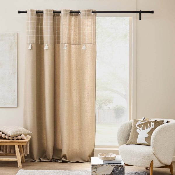 Rudos spalvos iš medvilnės mišinio užuolaida 140x240 cm Everest – douceur d'intérieur-image-1