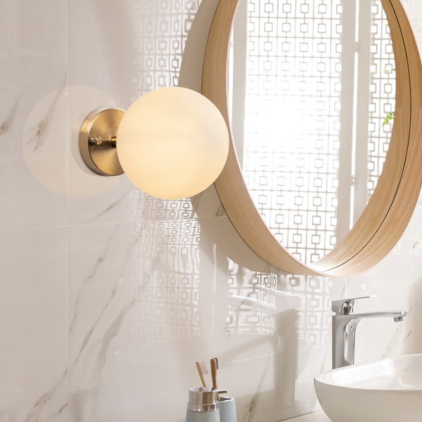 Baltos spalvos/bronzinės spalvos sieninė lempa ø 15 cm Atmaca – Opviq lights-image-3