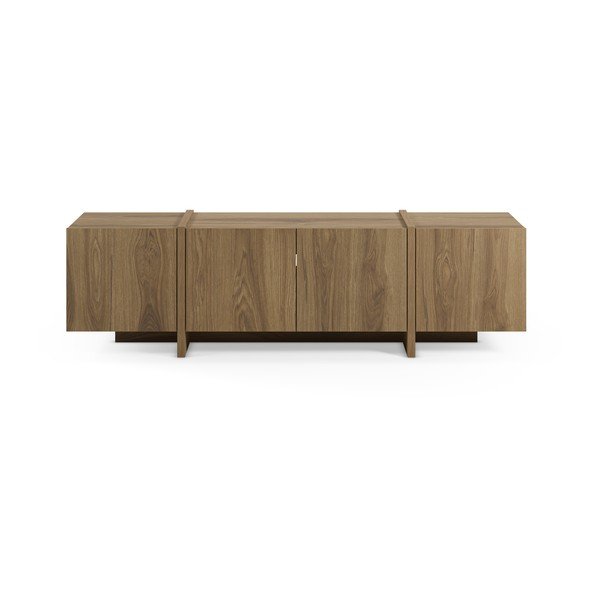 Natūralios spalvos TV spintelė iš ąžuolo 180x55x35 cm Volia – Marckeric