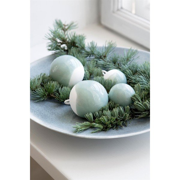 3 žalių eglutės papuošalų rinkinys iš kaulinio porceliano Kähler Design Nobili-image-1